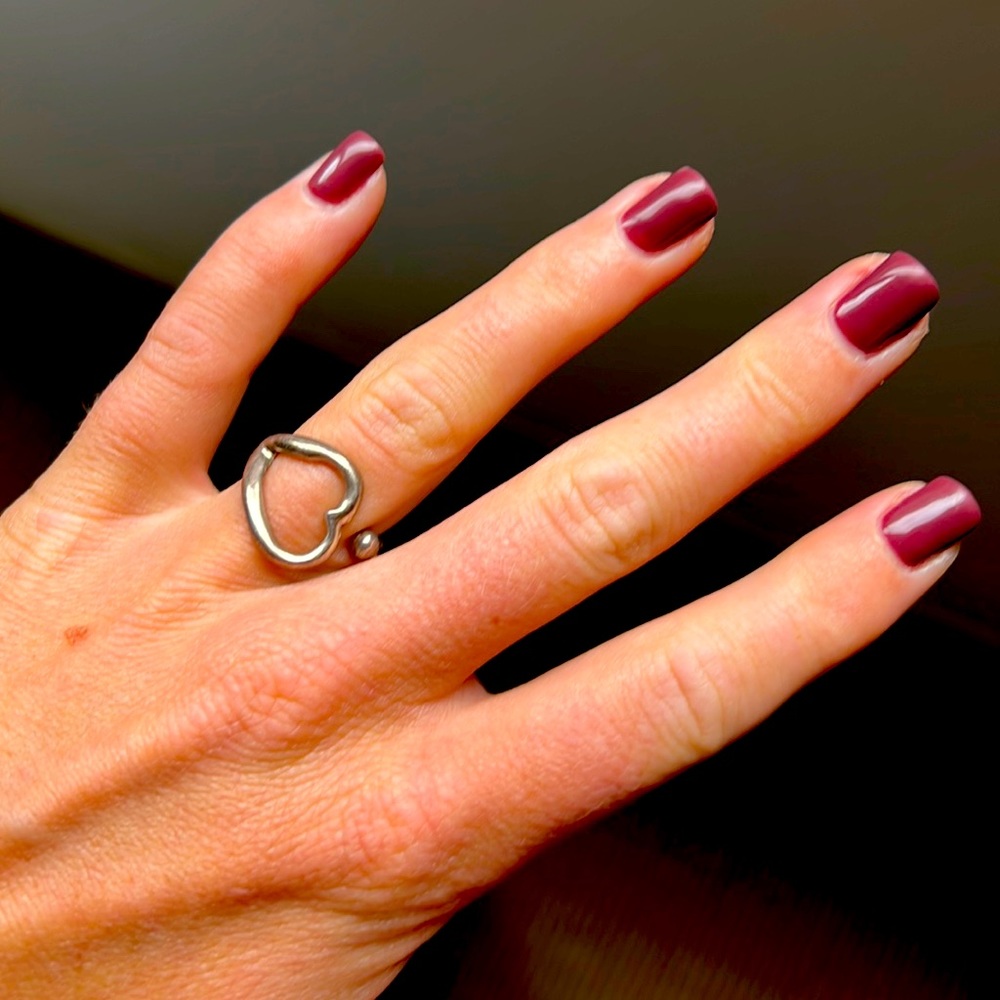 Silver heart ring